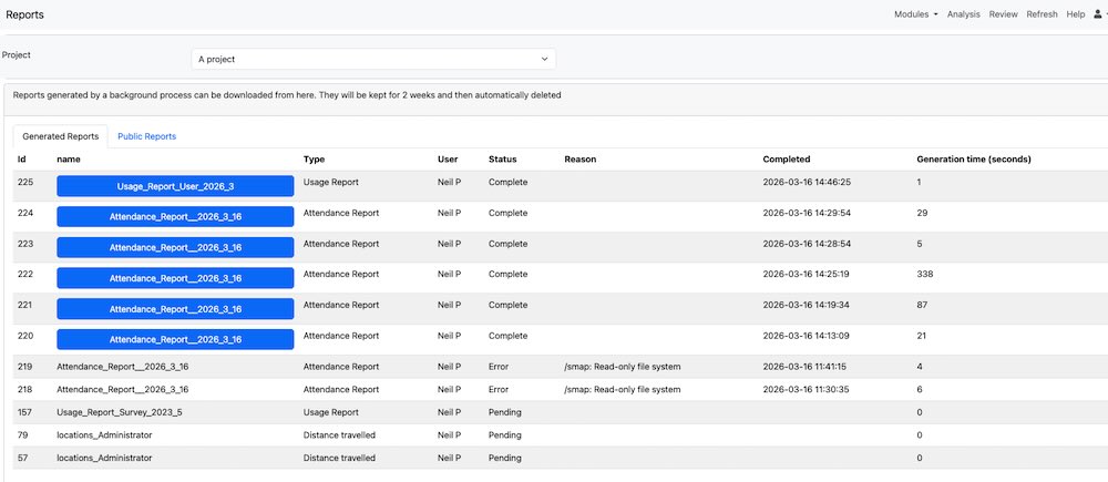 Reports page showing two tabs: Generated Reports and Public Reports.